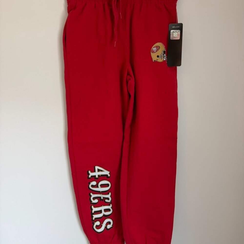 San Francisco 49ers Youth Jogger Sweatpants Red NFL Team Apparel Size M (8) NWT